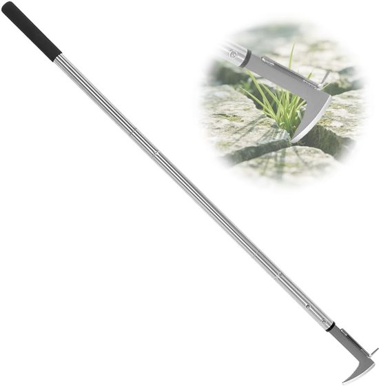 Efficiënte Onkruidverwijderaar met Lange Handgreep, 138 cm, voor het Verwijderen van Mos en Onkruid, Tuingereedschap met Serrated Edge van Merkloos	