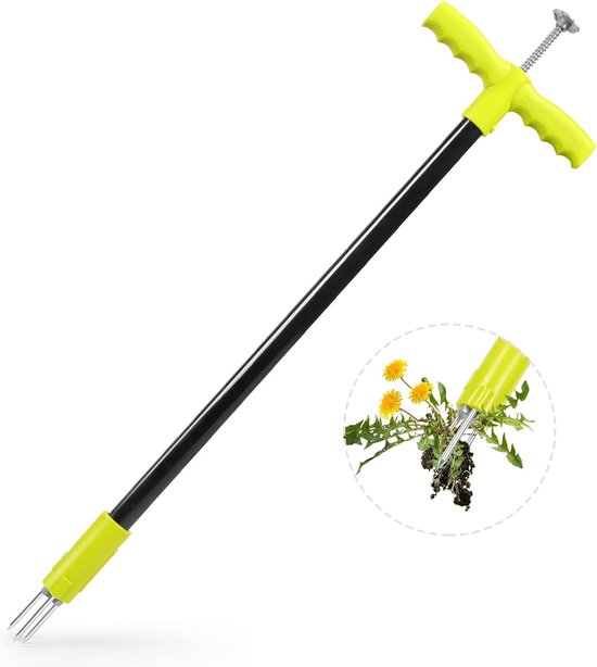 Efficiënte Onkruidverwijderaar met Stalen Klauwen en Ergonomische Lange Steel voor Tuinonderhoud van Merkloos	