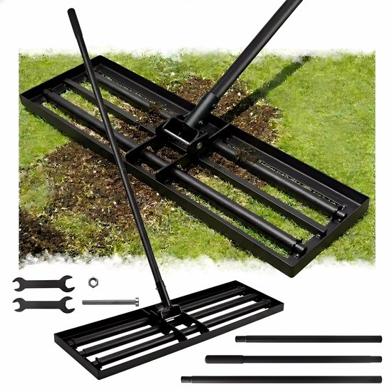 Egaliseerhark - 76x25 cm - A3 Staal - Verstelbare Steel 207 cm