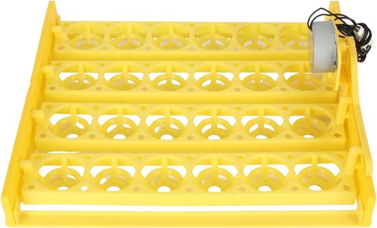 Eggs Incubator Turning Tray Tool, Professional 24pcs Eggs Incubator Tray Bird Eggs Turner Tray with Automatic Turning Motor for Duck, Chicken, Peacock, Goose (AC12V) van Merkloos	