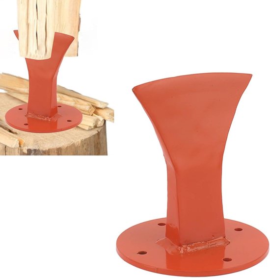 Egoods - Handmatige Houten Kolommen Splijter voor Brandhout - Binnen en Buiten - Gesmede Staal - Oranje van Egoods