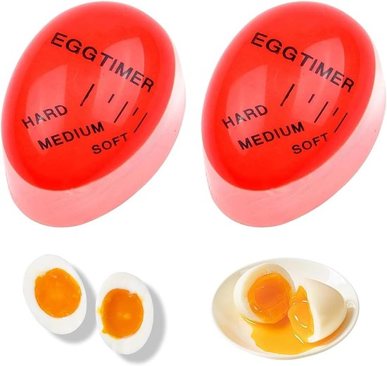Eiertimer - 2 stuks - warmtegevoelige kleurverandering - onbeperkt hergebruik - milieuvriendelijke hars voor ontbijt thuis van Innotrix