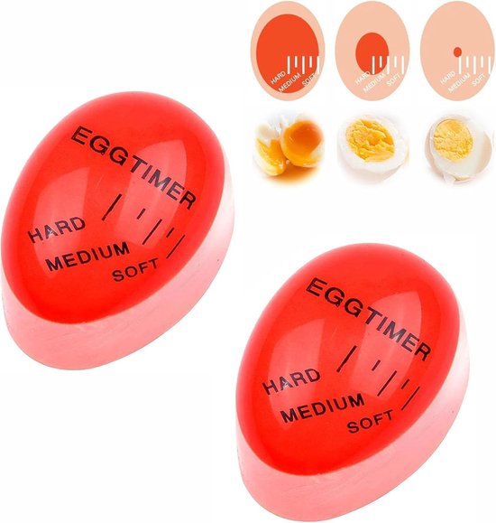 Eierwekker om mee te koken - eiertimer - herbruikbare timer voor gekookte eieren - controleer de gaargraad - 2 stuks voor thuis en restaurant van Bakedger