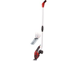 Einhell Accu Gras-/Heggenschaar GC-CG 3,6/70 Li - 3,6 V/Li-ion - 2.0 Ah accu - Knipbreedte grasschaar: 7 cm - Snoeibreedte heggenschaar: 11 cm - Telescopische geleidesteel - Incl. lader van Einhell