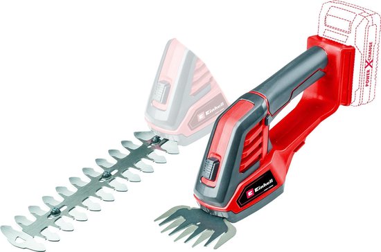 Einhell Accu Gras-/Heggenschaar GE-CG 18/100 Li Solo - Power X-Change - 18 V/Li-Ion - Knipbreedte grasschaar: 10 cm - Snoeibreedte heggenschaar: 20 cm - Excl. accu en lader van Einhell