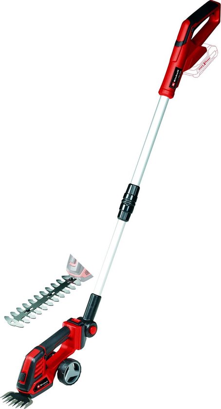Einhell Accu Gras-/Heggenschaar GE-CG 18/100 Li T Solo - Power X-Change - 18 V/Li-Ion - Telescoopsteel - Knipbreedte grasschaar: 10 cm - Snoeibreedte heggenschaar: 20 cm - Excl. accu en lader van Einhell