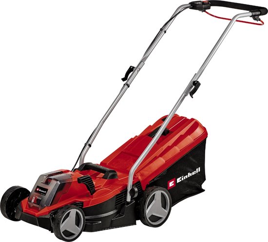 Einhell Accu Grasmaaier GE-CM 18/33 Li Kit - Power X-Change - 18 V/Li-Ion - Maaibreedte: 33 cm - Aanbevolen gazonoppervlakte: tot 200 m² - 30 L opvangzak - Maaihoogte: 25-65 mm - Incl. 4.0 Ah Accu en lader van Einhell