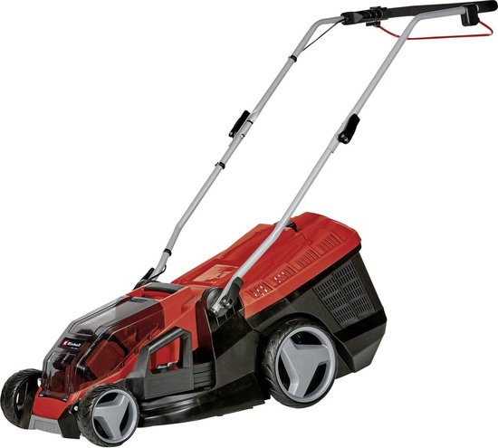 Einhell Accu Grasmaaier GE-CM 36/36 Li Kit - Power X-Change - 36 V/Li-ion - Maaibreedte: 36 cm - Aanbevolen gazonoppervlakte: tot 400 m² - 40 L opvangzak - Maaihoogte: 25-75 mm - Incl. 2x 4.0 Ah Accu en 2x laders