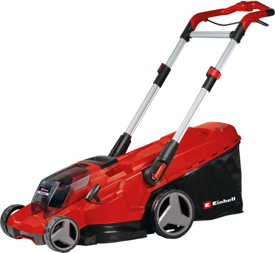 Einhell Accu Grasmaaier RASARRO 36/42 Li Kit - Power X-Change - 36 V/Li-ion - Maaibreedte 42 cm - Aanbevolen gazonoppervlakte: tot 725 m² - 50 L opvangbak - Maaihoogte: 25-75 mm - Mulching functie - incl. 2x 5.2Ah + 1x DUO-lader van Einhell