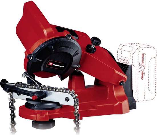 Einhell Accu Kettingslijper GE-CS 18 Li Solo - Power X-Change - 18 V/Li-ion - 6.500 t/min - Ø108x23x3,2 mm - Afstelhoek: 35° links/rechts - Dieptestop - Incl. 1x slijpschijf - Excl. accu en lader van Einhell