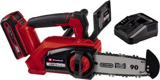 Einhell Accu Kettingzaag FORTEXXA 18/20 TH Li Kit - Power X-Change - 18 V/Li-Ion - Koolborstelloze motor - Zwaardlengte: 20 cm - Max. Zaaglengte: 14 cm - Incl. 1x 3.0 Ah Accu en lader van Einhell