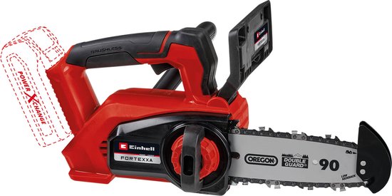 Einhell Accu Kettingzaag FORTEXXA 18/20 TH Li Solo - Power X-Change - 18 V/Li-Ion - Koolborstelloze motor - Zwaardlengte: 20 cm - Max. Zaaglengte: 14 cm - Excl. accu en lader van Einhell