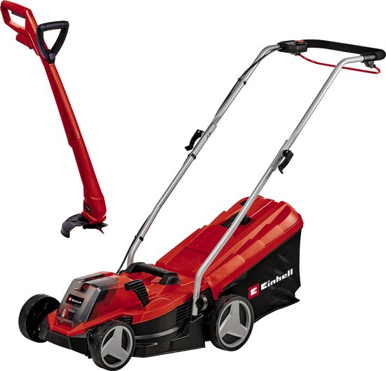 Einhell Accu Tuin Tool Kit GE-CM 18/33-2 Li Kit - Power X-Change - 18 V/Li-ion - Accu Grasmaaier GE-CM 18/33 Li Solo & Accu Grastrimmer GC-CT 18/24 li P Solo - Incl. 4.0 Ah accu + lader van Einhell