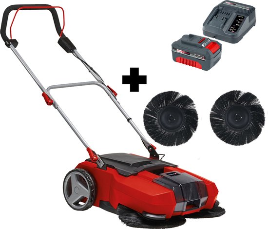 Einhell Accu Veegmachine TE-SW 18/610 Li Solo - Power X-Change - 18 V/Li-ion - Vuilcontainer van 20 L - Werkbreedte: 61 cm - Inclusief 4.0Ah accu, lader & 2x reserve borstel van Einhell