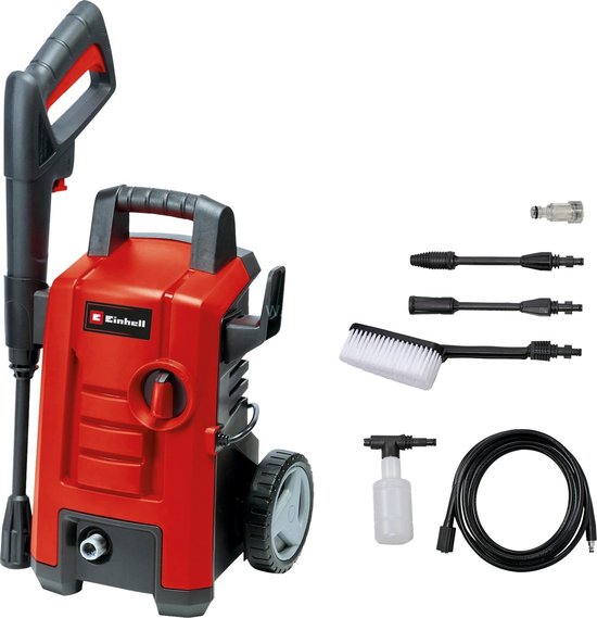 Einhell Elektrische Hogedrukreiniger TC-HP 130 - 1500 W - Max. 130 bar - 390 l/u - Incl. 5m hogedrukslang, pistool, lans, diverse sproeiers, borstel en schuimsproeier van Einhell