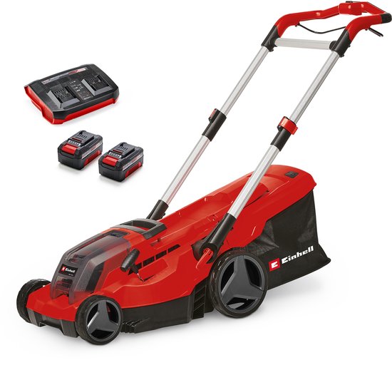 Einhell Professional Accu Grasmaaier GP-CM 36/450 BL Kit - Power X-Change - 36 V/Li-ion - Maaibreedte: 38 cm - Aanbevolen gazonoppervlakte: tot 450 m² - Maaihoogte: 25-75 mm - Incl. 2x 4.0 Ah Accu en 1x DUO-lader van Merkloos	