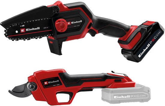 Einhell Professional Accu Mini Kettingzaag GP-PS 18/20 Li BL Solo + Einhell Accu Snoeischaar GE-LS 18 Li Solo - Power X-Change - 18 V/Li-ion - Incl opbergtas - Excl. accu en lader