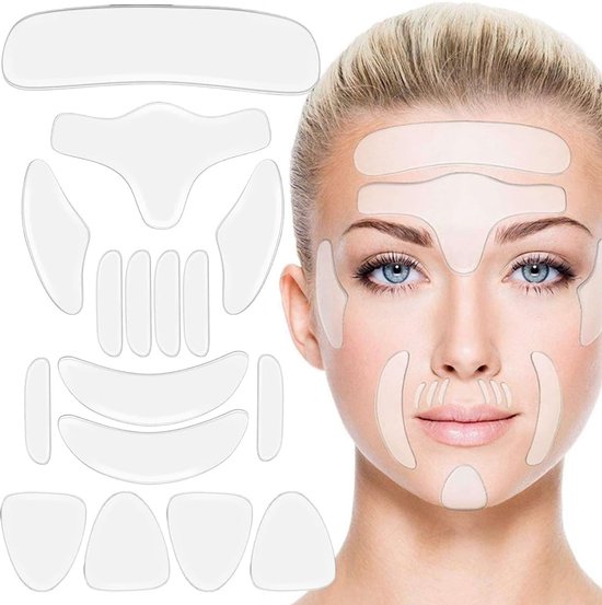 EIROVYA 16 stuks herbruikbare oogpads, anti-rimpel pads, herbruikbare siliconen patches, borstrimpelpads, oogpads tegen rimpels, gezicht, voor decolleté, borst, hals, 16 stuks van Merkloos	