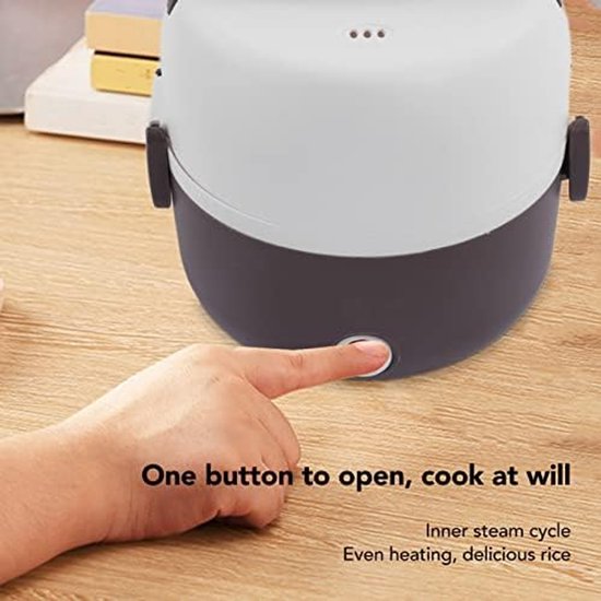 Electric Lunch Box 250W, 2 Layers Heater, Egg Heater, Portable Food Warmer with Steam Egg Cup for Work, Office, Home (Purple), Modern van Merkloos	