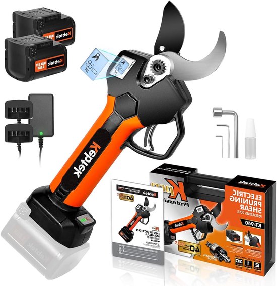 Electric Secateurs 40 mm Professional - 18 V 2 Pieces 2 Ah Lithium Batteries van Merkloos	