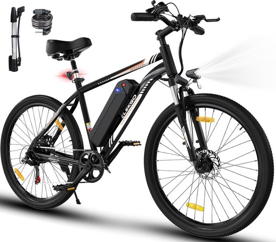 ELEKGO Elektrische Fiets EG15 - 26 Inch City Commuter EBike met Afneembare 36V 12Ah Lithium Batterij - Mountain E-Bike met 250W Motor - 7 Versnellingen - IP54 Waterdicht van ELEKGO