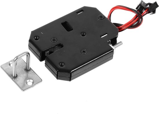 Elektrisch Bedieningsslot - DC 12V 2A Elektromagnetische Schakelkast - Ladekasten Slot Staal Zwart - Werkt met de Meeste Kasten en Laden - Veiligheidsslot voor Meubels van Theedoek