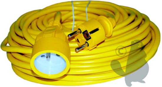 Elektrisch verlengsnoer PVC - Lengte: 20 m 3 × 1,5mm2 - 3G1,5mm² - H05VV-F.