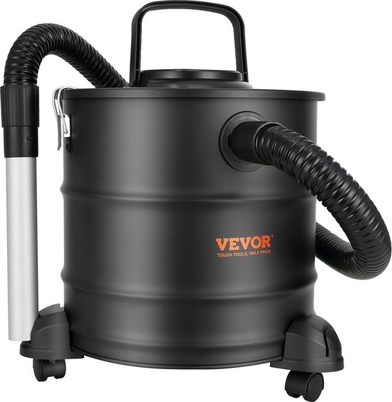 Elektrische Aszuiger - 1200W - Grote Capaciteit van 20 Liter - HEPA Systeem - Flexibele Slang van 1,2 m - Multifunctioneel voor Open Haarden - Tuinreiniging en Meer - Inclusief Aluminium Buis - Rollen en Filter - Zwart van Monzana