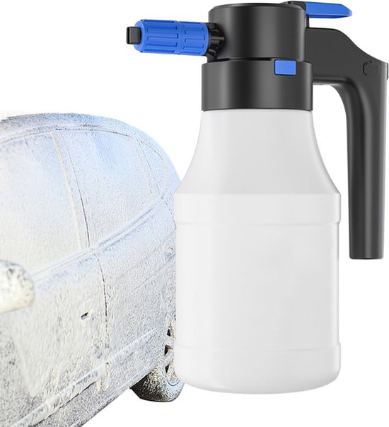 Elektrische autoschuimspuit - Sprayflacon - Foam gun - 1,5 liter spuit - Autowasspuit - Kunststof - Wit