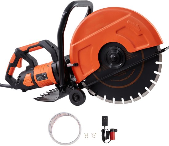 Elektrische Betonzaag Van, 16 Inch, 3200 W, 15 A Motor Cirkelzaag met Maximaal 6 Inch Instelbare Zaagdiepte, Natte Schijfzaag met Waterleiding van Merkloos	