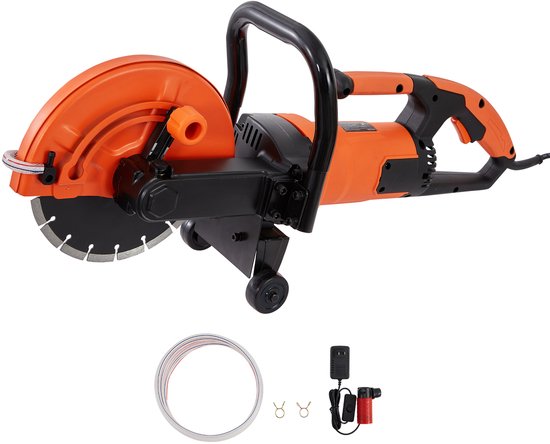 Elektrische Betonzaag Van, 9 Inch, 1800 W 15 A Motor, 3,5 Inch Zaagdiepte, Nat/Droog, voor Steen, Baksteen van VEVOR