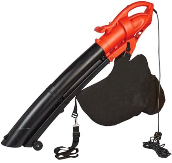 Elektrische bladblazer 2-in-1 met krachtige mulchfunctie - Bladzuiger en blaasfunctie in één - 35 liter opvangzak - 3200 W vermogen voor efficiënte bladverwijdering van Merkloos	