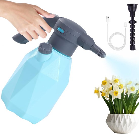 Elektrische Drukspuit 2 Liter - Draagbare Tuinsproeier met Verstelbaar Mondstuk voor Planten en Schoonmaak