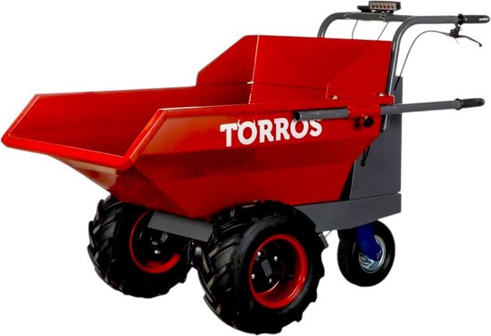 Elektrische dumper 220 liter 400kg 3 wielen batterij 48V 12Ah Torros MED400 van Torros