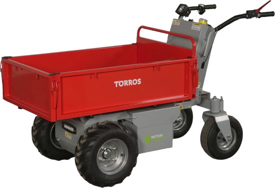 Elektrische dumper 500kg 196l hydraulisch kippen, batterij 48V Torros MEP502H van Torros