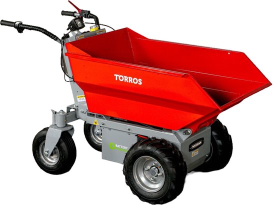 Elektrische dumper 500kg 216 liter met manueel kippen, batterij 48V Torros MED502 van Merkloos	