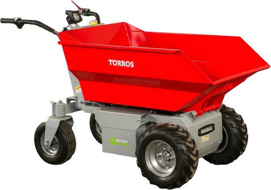 Elektrische dumper 500kg 245 liter hydraulisch kippen, batterij 48V Torros MED502H van Merkloos	