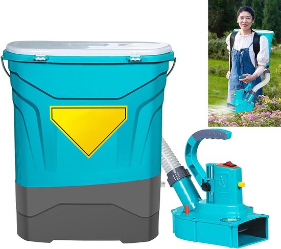 Elektrische Gazonstrooier - Rugstrooier Zaadstrooier - Gazon Onderhoud - Draadloos Lichtgewicht Ontwerp - 25 kg - Zwart
