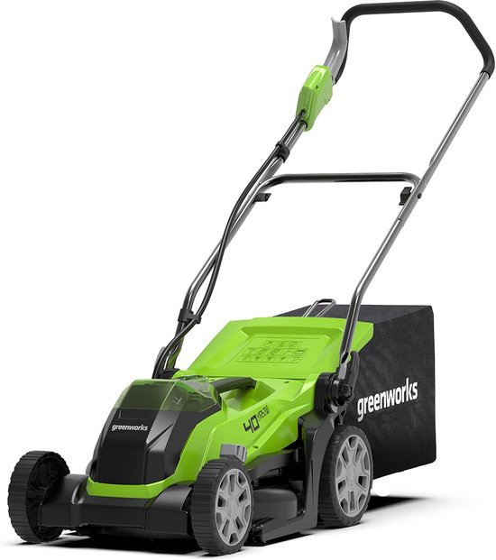 Elektrische Grasmaaier - Accu Grasmaaier - Gazon Onderhoud - 5 Maaihoogtes - 35cm Maaibreedte - Groen Zwart Grijs