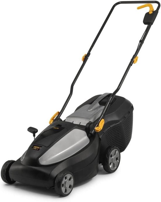 Elektrische Grasmaaier - Duwmaaier Accu - Gazon Onderhoud - 38 cm Snijbreedte - 40L Opvangbak - Geel