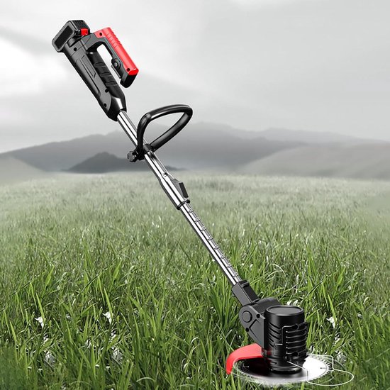 Elektrische Grasmaaier - Handgrasmaaier Tuinmaaier - Gazon Onderhoud - Draadloos Werken - 35 cm Snijbreedte - Zwart