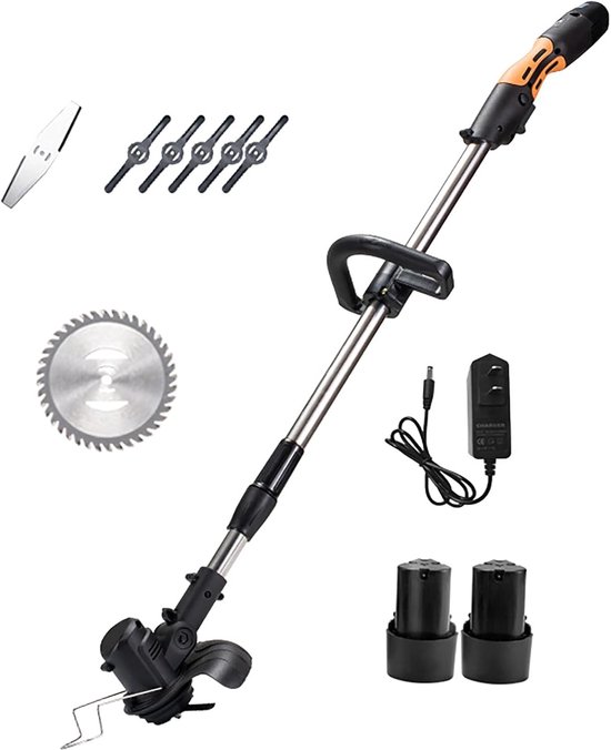 Elektrische Grasmaaier - Handmaaier Lithium - Gazon Onderhoud - Oplaadbaar Multifunctioneel - 120 x 30 cm - Zwart