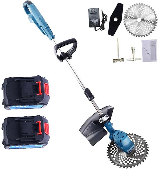 Elektrische Grasmaaier - Handmaaier Tuin - Gazon Onderhoud - Lithium-ion Aangedreven - 120 x 30 cm - Groen