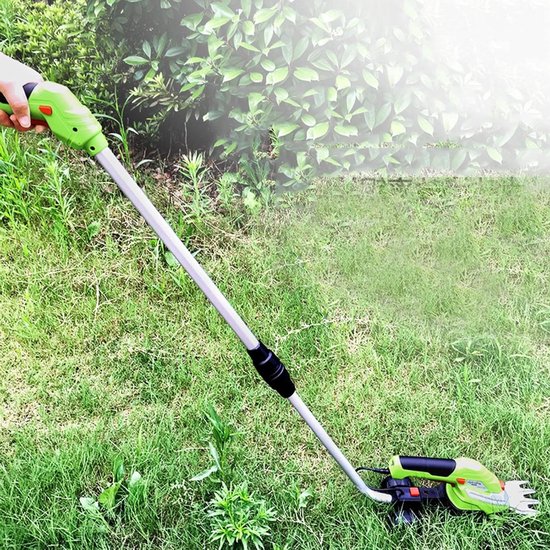 Elektrische Grasmaaier - Onkruidtrimmer Snoeischaar - Tuinonderhoud - Dubbele Maaibladen - 70mm Snijbreedte - Zwart