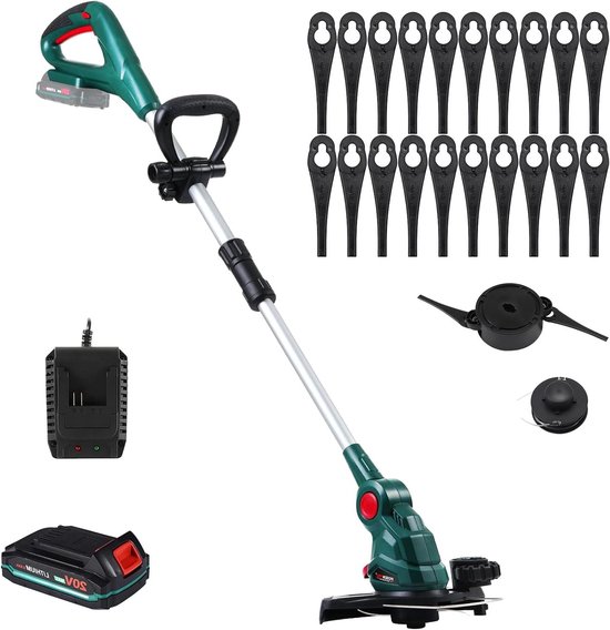 Elektrische Grastrimmer - Draadloos Knippen - Tuin Onderhouden - 2-in-1 Trimmer Snijder - 26 cm Snijbreedte - Zwart