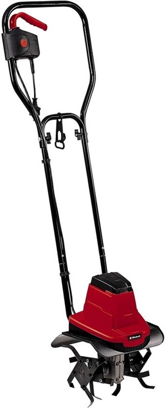 Elektrische grondfrees - Bodemwoeler tuinfrees - Tuinonderhoud grond bewerken - 750W - 30cm werkbreedte 20cm diepte - Rood zilver