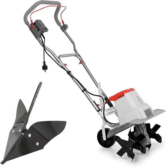 Elektrische Grondfrees - Tuinfrees Cultivator - Bodem Bewerken - Flexibele Werkbreedte - 32-45cm Werkbreedte - Rood Grijs van Merkloos	