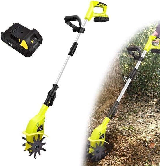 Elektrische Grondfrees - Tuinfrees Cultivator - Onkruid Verwijderen - Lichtgewicht Snoerloos - 10 cm Werkbreedte - One Color