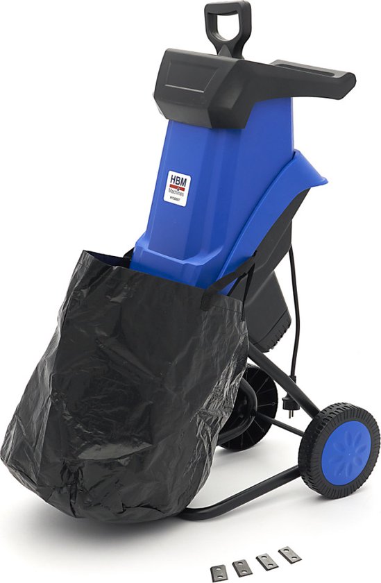 Elektrische Hakselaar 2500W - Tuinhakselaar / Houtversnipperaar voor 40 mm Takken en Inclusief 2 sets messen van Wiltec
