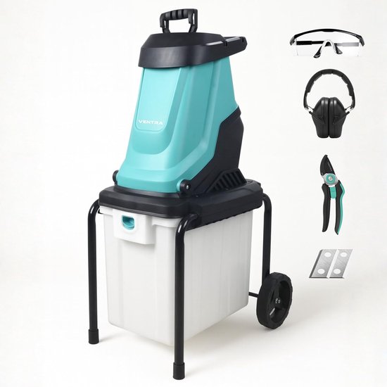 Elektrische Hakselaar - Tuinversnipperaar Mulcher - Takken Verwerken - Krachtige 3000W Motor - Tot Ø45mm - Zwart